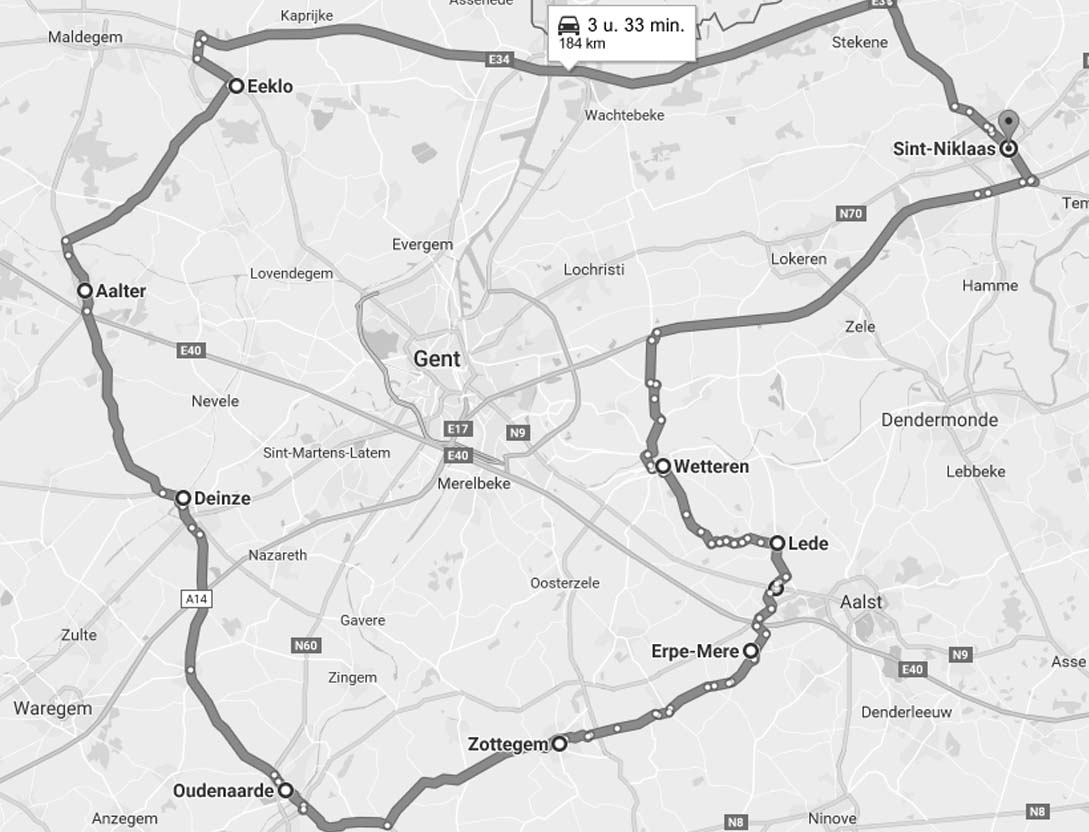 Bekijk het plannetje van de regio Gent